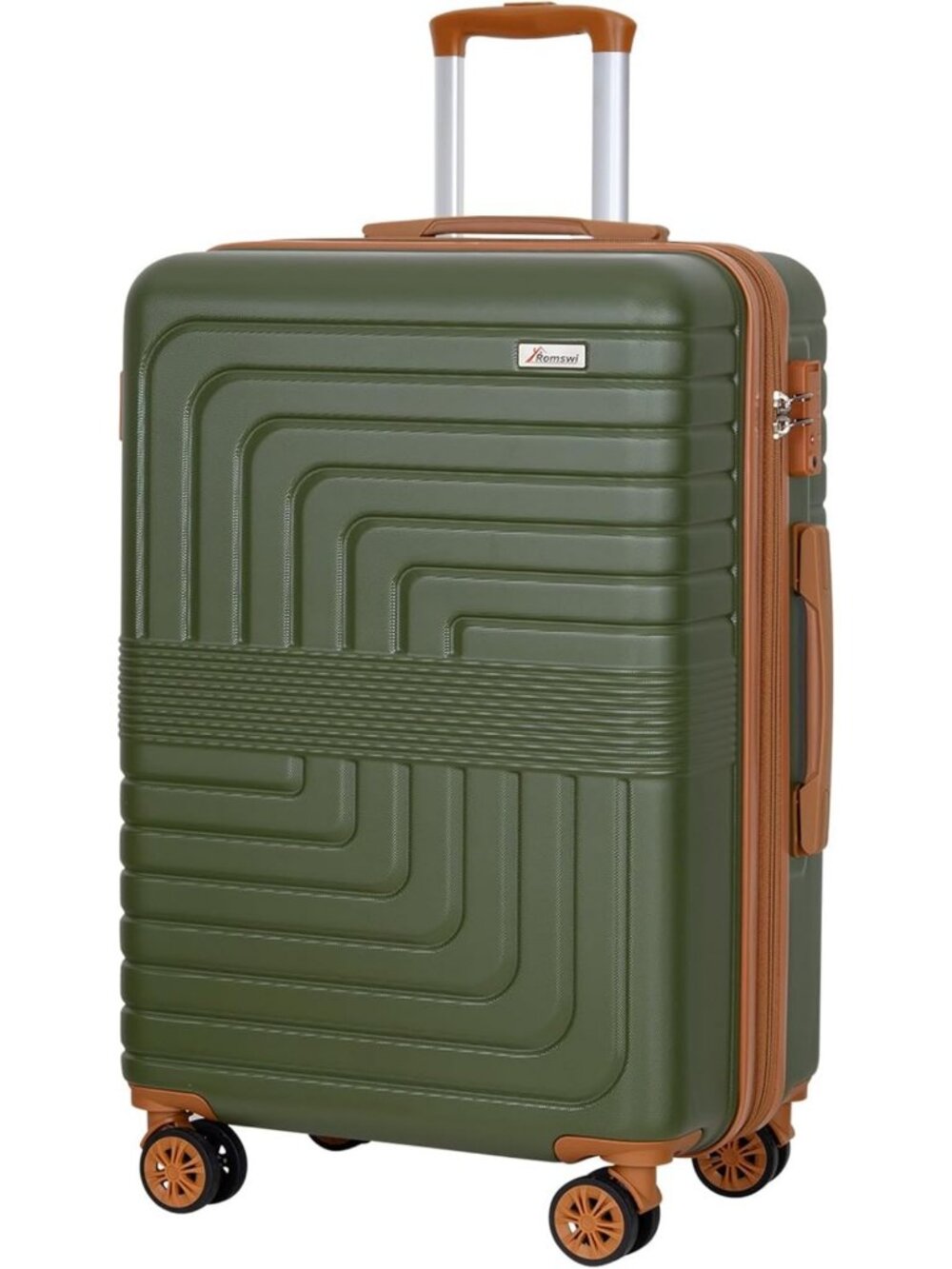 26" Olive Green Hardshell Suitcase, Lightweight Checked Luggage with Spinner
